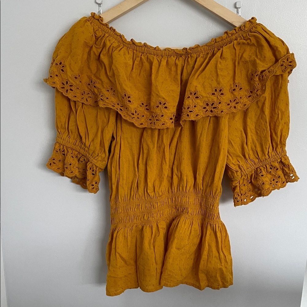 Universal Thread Mustard Eyelet Blouse - Picture 7 of 8